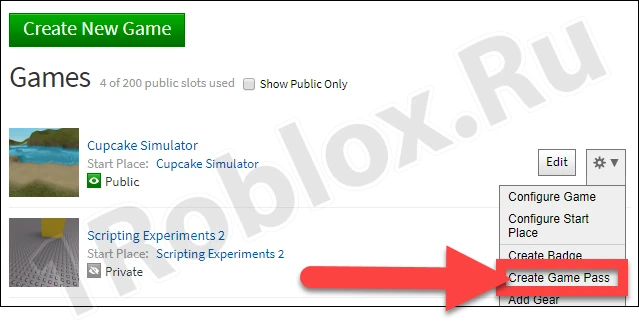Starting the creation of a Gamepass for Roblox