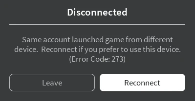 Error 273 in Roblox