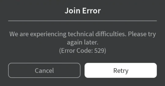 Error 529 in Roblox