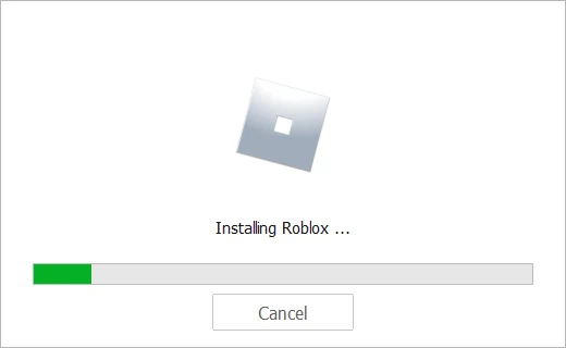 Progress of Roblox installation for computer