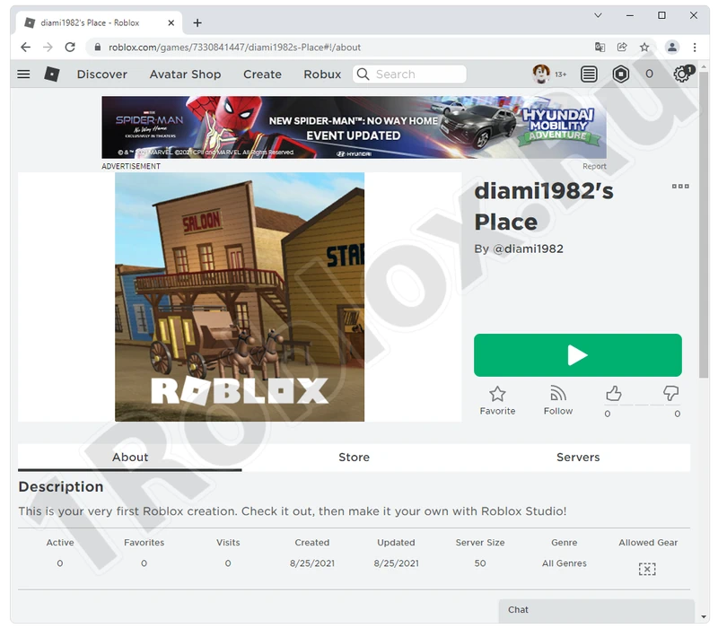 Map from Roblox Studio on the official Roblox website