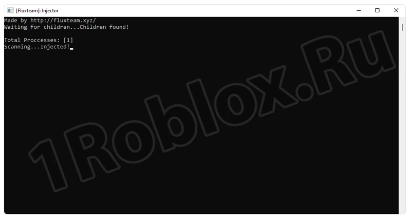 Successful connection of JJSploit cheat injector to Roblox