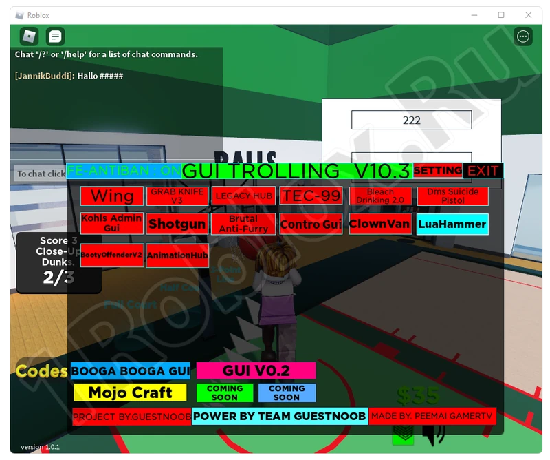 Using ROBLOX GUI TROLLING Script in Roblox