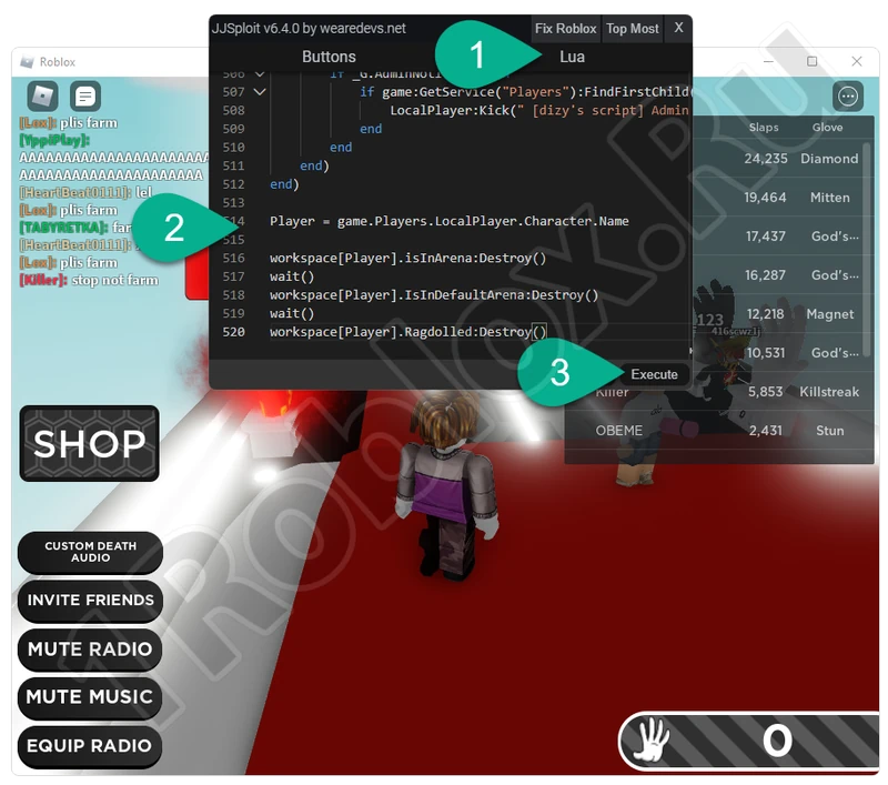 Adding Slap Battles GUI Script to Roblox