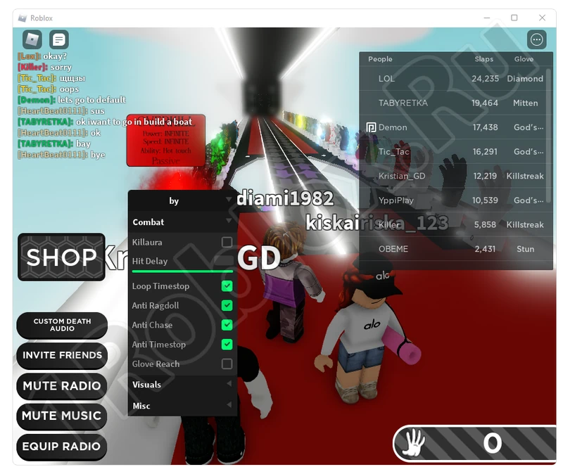 Using Slap Battles GUI Script in Roblox