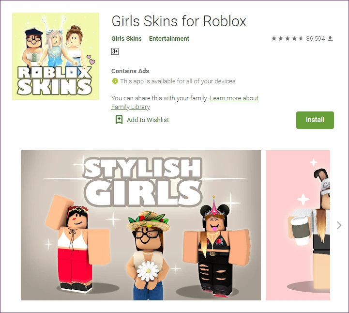 Girls Skins for Roblox